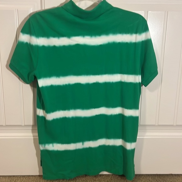 NWT Rare Polo Ralph Lauren Dip Dyes Green & White Stripe Polo Shirt Medium - Picture 8 of 9